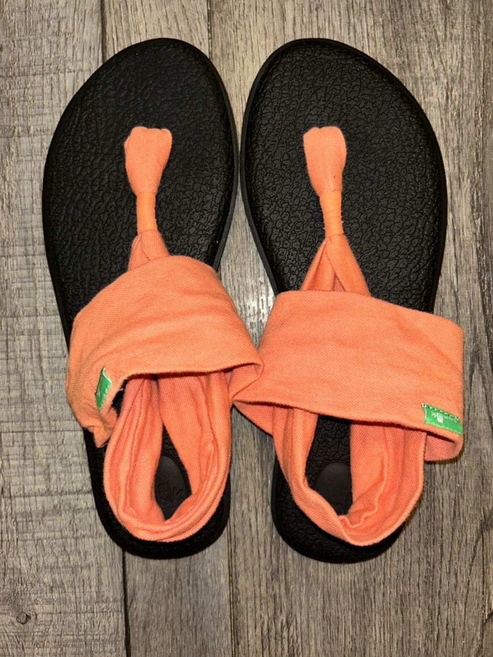 Sanuk Orange Black Yoga Sling Sandals